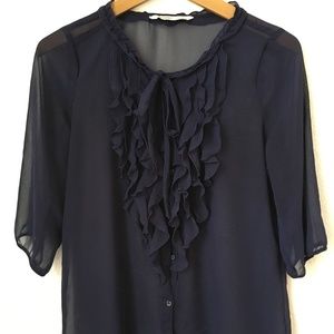 Flouncy Blue Blouse